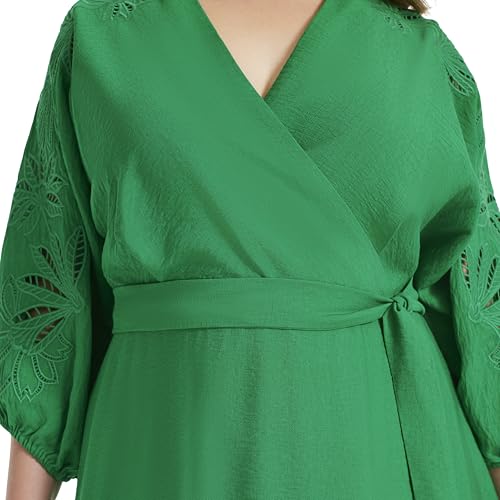 Robe mini col surplis DKNY chic avec manches longues ballons