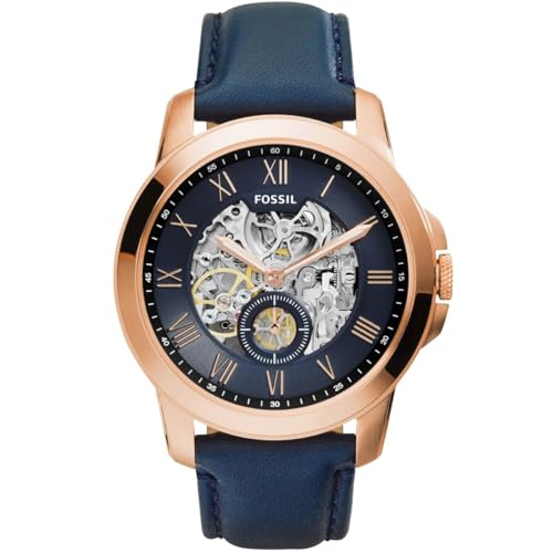 Image of Fossil Grant Automatic Blue Skeletal Men's Watch ME3054