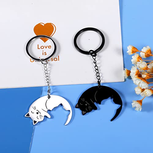 Sygunar Anniversary Cute Cat Keychain For Him Her Couple Gifts For Boyfriend Girlfriend Matching Couples Stuff For Friend Bff Birthday Christmas Valentines Gifts For Husband Wife #TOP5