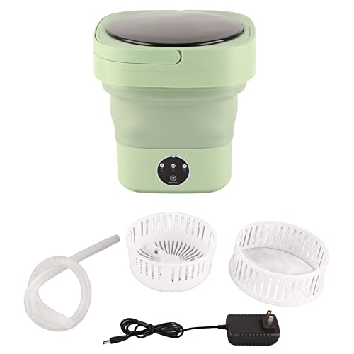 Portable Washing Machine, Mini Foldable Washer and Spin Dryer with Drainage Pipe, Lightweight Bucket Washer for Apartment, Laundry, Camping, RV, Travel, Underwear, Socks (Pink)