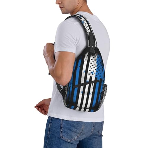 Bolso tipo bandolera deportivo para pecho negro miniatura 7
