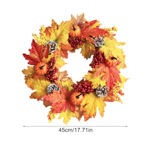 Couronne de Thanksgiving pour porte d'entrée de 45 cm - 3
