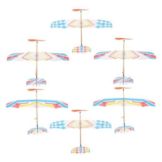 DRESSOOS 6st Gummiband Flugzeug Kinderspielzeug Fliegendes Flugzeugspielzeug Spielzeugflugzeuge Segelflugzeugmodell Handgefertigte Segelflugzeuge Modelle Von Segelflugzeugen Modellflugzeuge