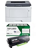 Impressora a laser MS330DN MTI B&W, Ethernet e impressão frente e verso automática, com 1 cartucho de toner MTI OEM modificado 501 50F1000 MICR para impressão de cheques de pequenas empresas (2 itens)