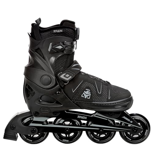 RAVEN Pulse Patines en línea para niños y adultos, opcionales, 2 en 1, con patines de hielo ajustables (PRO Black sin patines, 43-46 (28-30,5 cm)