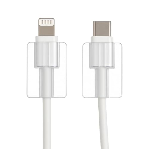 OXAURA Phone Charger Protector Pack of 10 | Mobile Charger Cable Protector | Anti Bend Wire Saver for Type C USB Lightning | Apple Charger Protector & Cord Organizer Clips (10)