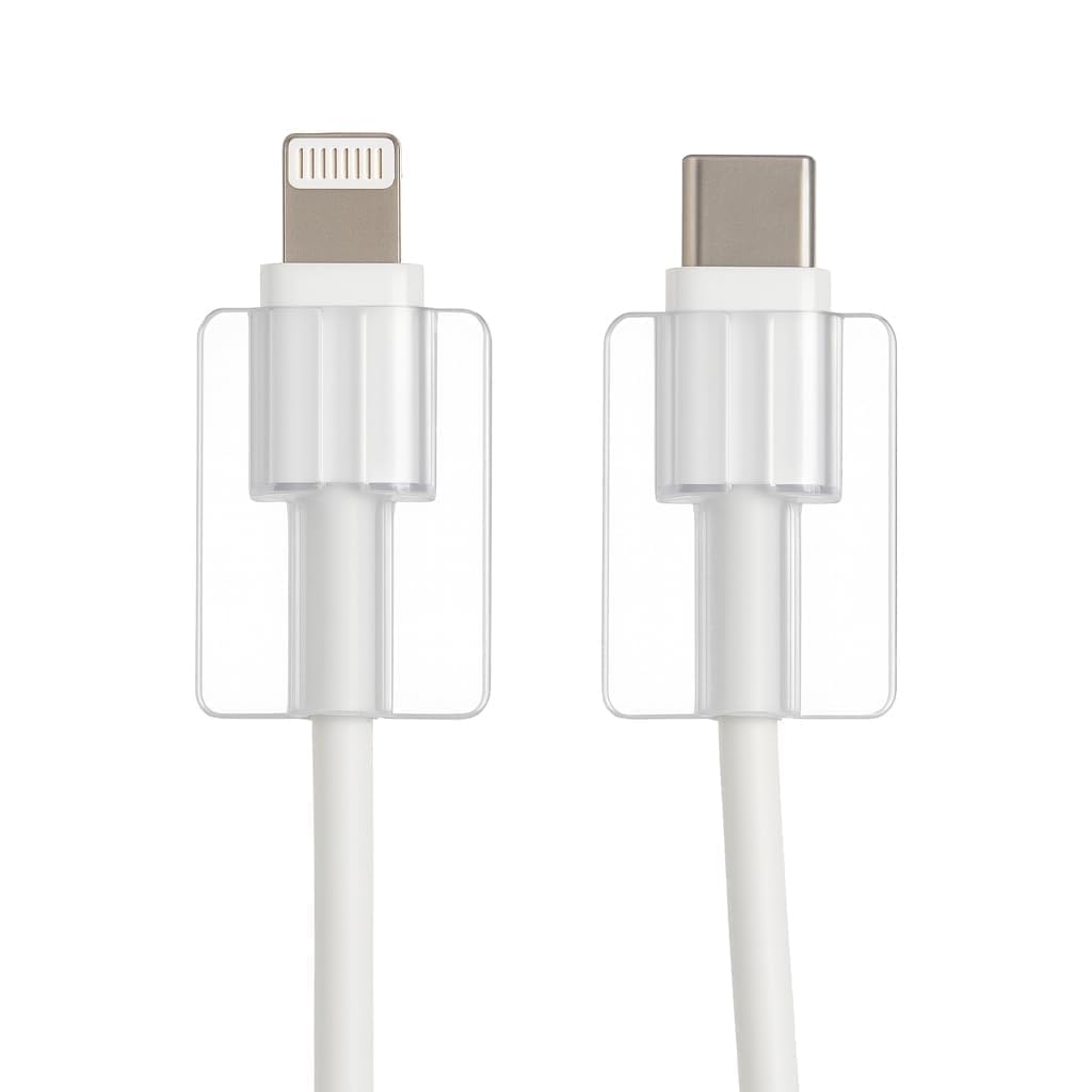 OXAURA Hard Plastic Cable Protector Clips (Pack of 5) | USB Type-C Lightning Wire Saver | Anti-Bend Charging Cable Guard | Phone Charger Protector for Desk Wall Travel