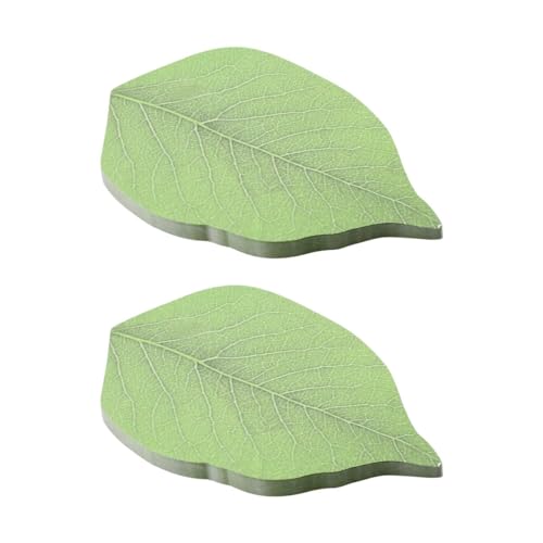 Tabanzhe Sticky Notes-100 Sheets Green Leaf Shaped Self Stick Notes 2 Packs Self Sticky Note Pads Memos Post Stickies for Art DIY Decorations Desk School Office Home Kitchen Organizing