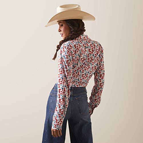 Ariat Kirby Stretch Crystal Teal Stripe Top2