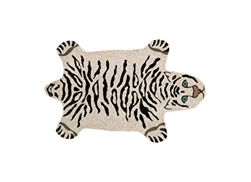 FISURA - Fußmatte außen Weißer Tiger aus Kokosnuss mit Rutschfester PVC-Rückseite. Lustige...