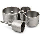 WitLine Zestaw Otwornic do Betonu i Muru 7 el 40 65 80 100 125 mm, Koronki Widiowe SDS Plus z Adapterem i Wiertłem Prowadzącym do Puszek Elektrycznych, Cegły, Kamienia, Betonu Komórkowego