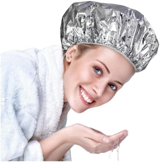 Gorro Térmico de Aluminio - Gorro Ducha Aislamiento térmico - Gorro Tratamiento Cabello - Gorro Tratamiento Capilar - Gorro para Pelo Mascarillas, Tinte y Duchas - Gorro peluquería.