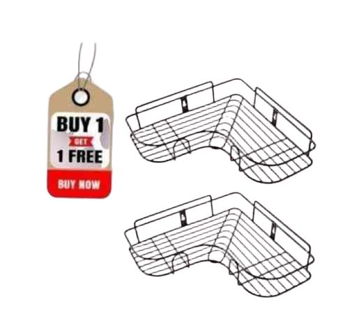 (Pack of 2) Multipurpose Self-Adhesive Kitchen Bathroom Corner Rack and Stands Mounted with Strong Magic Sticker Durable Hook Home Essentials/LCORNER/Bathroom Corner 2PIS Serviz 15