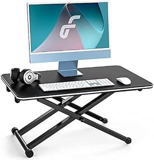 Fenge Standing Desk for Laptop 65×40cm Desktop Sit to Stand Up Desk Conventer Portable Height Adjustable Desk Riser, Black