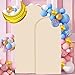 FANPROMS Beige Spandex Arch Cover Set of 2 Arch Covers Stretchy Backdrop Chiara Wall Arch Stand Cover 6FT 7.2FT Round Top Backdrop Cover for Arched Stand Wedding Covering for Balloon Party Ornaments