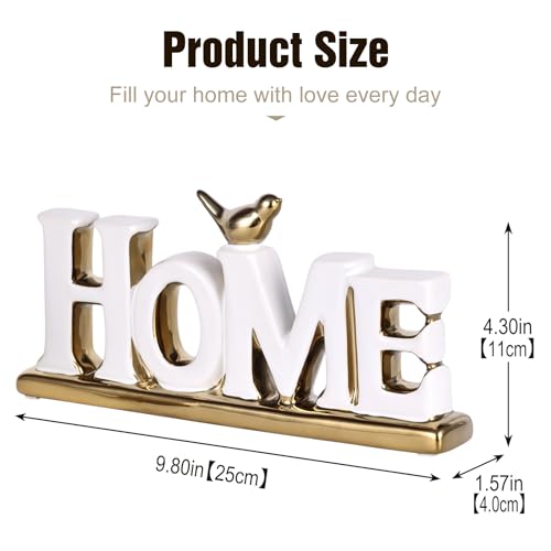 Decoración Escultura Love y Home en Cerámica Blanca miniatura 3