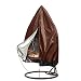 Patio Hanging Chair Covers, Large Wicker Egg Swing Chair Covers, Heavy Duty Weather Resisatnt Outdoor Chair Covers Guarantee and Big Size 75" H x 45" D (Coffee&Black)