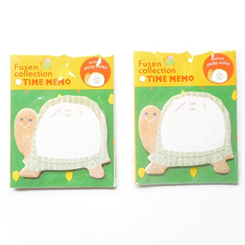 可愛いアニマル付箋紙 2個 (グリーン(カメ))