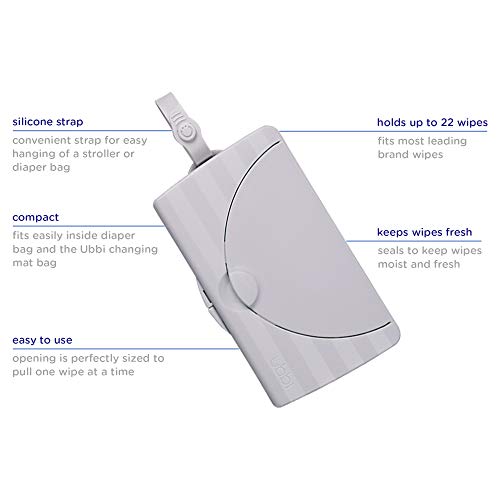 Ubbi On-The-Go Baby Wipes Dispenser, Portable Wipes Container For Travel, Diaper Bag Accessory Must Have For Newborns, Reusable Wipes Holder, Gray, Set Of 2 #TOP2