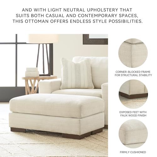 Image of Signature Design by Ashley Maggie Contemporary Accent Ottoman, Off White