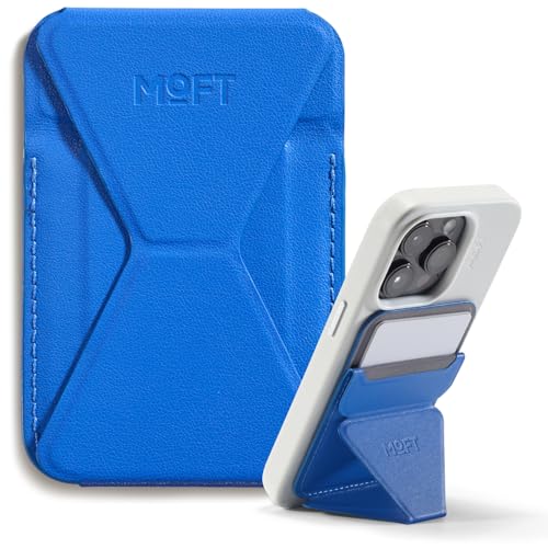 MOFT Magnetic Wallet Stand Compatible with iPhone 17/16/15/14/13/12 Series, Angle Adjustment & Magsafe Compatible MOVAS Phone Stand,Sapphire