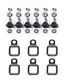 GPCA GP-Star Quick-Release Thumbscrews M8 25mm + Star Badges + Washers + Tie-Down D-Rings Kit for Truck/Jeep Wrangler JL JK TJ LJ YJ Sport/Sahara/Freedom/Rubicon X Unlimited 2DR/ 4DR 1995-2019