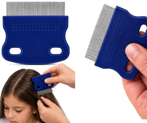 Image of TEMPERIA (1 pcs) Lice Comb for Women, Men & Kids Hair - Nits, Dandruff & Lice Eggs Remover Products - Hair Lies Removal Comb for Head - Premium & Ergonomic Design (Random Colors) (MN01)