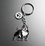 BT Bear Schlüsselanhänger mit Hundemotiv, niedlicher Metall-Schlüsselanhänger, Taschenanhänger, American Bully Pitbull, S