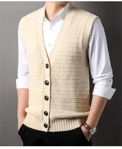 2024 Men's Autumn Casual Cardigan Knitted Warm V-Neck Fashion Slim Vest2