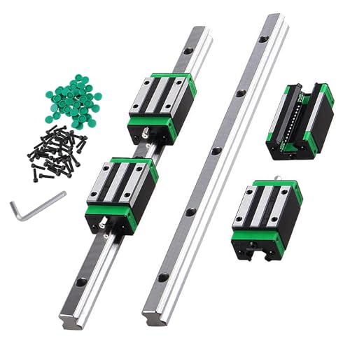 CNCMANS HGR20 Linearführung Linearschiene 2Stück HGR20-500mm Führungsschiene mit 4Stück Hohe Präzision HGH20CA Linearlager Lagerblock, CNC Teile für 3D Drucker (linearführung HGR20 500mm)