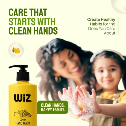 Image of Wiz Lemon Liquid Hand Wash - 500ml with Pump Dispenser | Gentle Hand Cleanser for Daily Use | Refreshing Fragrance | Handwash Bottle for Kitchen & Bathroom