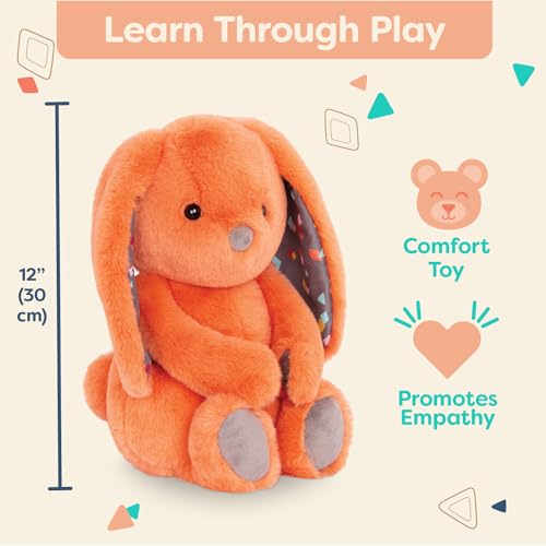 Image of B. toys 12-Inch Bunny, Happyhues Coral Cutie Orange Rabbit, Orange Bunny