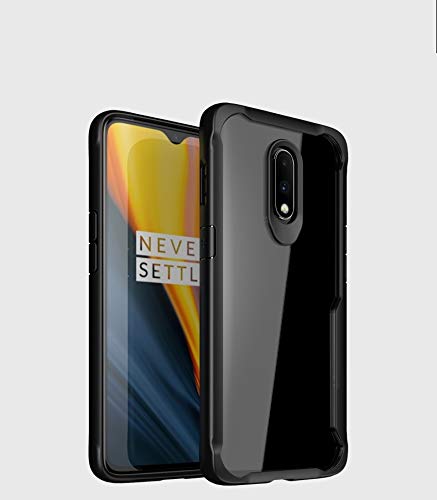 Image of A rtistque Clear Back Cover Case for Realme X Hybrid Transparent Shockproof Armor - Black