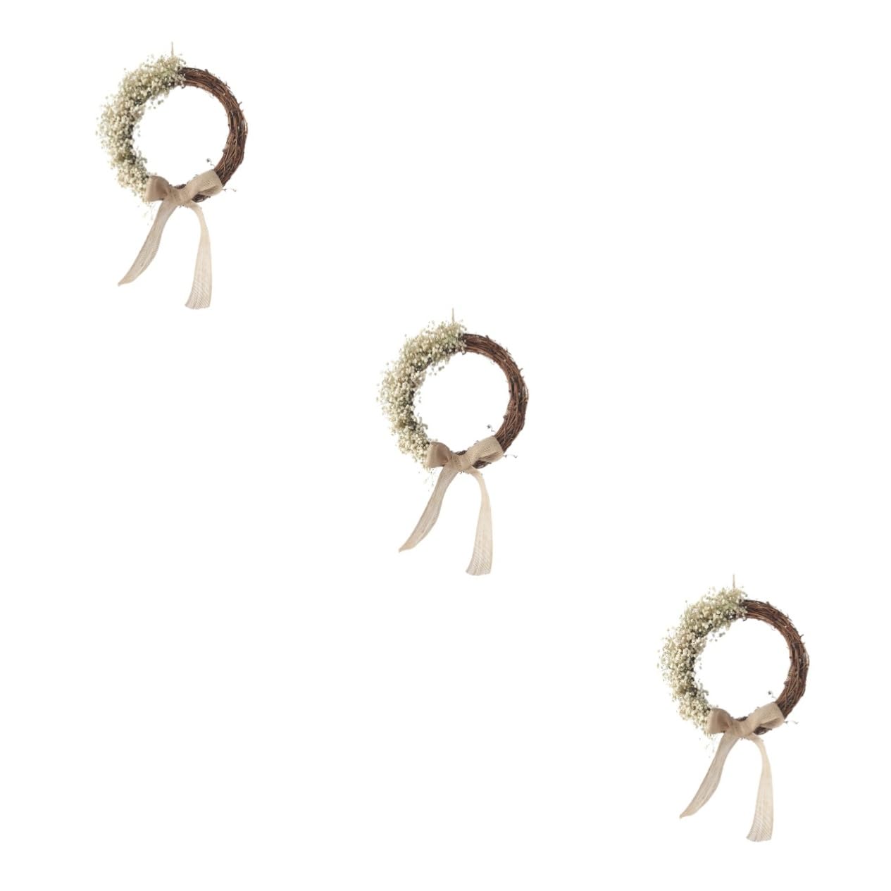 TOPBATHY 3 STK Atem Girlande des Babys Dekoriert Künstlicher Hängender Kranz Aus Rattan Hochzeitsgirlande Kranz Künstlicher Trockenblumenkranz Hochzeit Blumenanhänger Tür Getrocknete Blumen