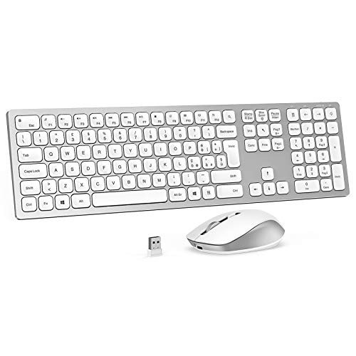 Connessione stabile: la tecnologia 2.4G assicura che la connessione di tastiera e mouse wireless sia più stabile. Non sono richiesti driver, non è necessaria alcuna installazione （ Il ricevitore USB è collegato al retro del mouse accanto al vano batteria, aprire il retro del mouse ed estrarlo.）