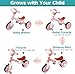 Toddler Balance Bike for Boys Girls, Tricycle for Toddlers 1-5 Year Olds, Toddler Tricycle with Light & Music Front, Kids Bicycle with Removable Pedal, Birthday Gifts for 1 2 3 4 5 Year (Pink)