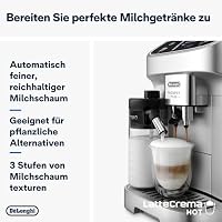 De’Longhi Magnifica Plus - Perfetto Kaffeevollautomat mit LatteCrema-Milchaufschäumer, 18 One-Touch-Getränke, farbiges Touch-Display, Silber Schwarz (ECAM322.70.SB) – Ansicht 5