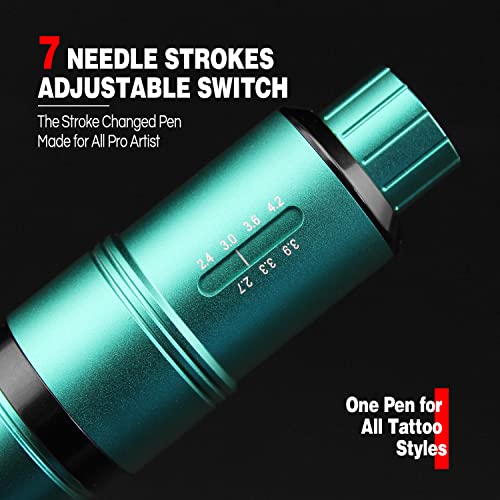 Tattoo Machine Pen Adjustable Stroke Length Pro Tattoo Cartridge Machine Discover Device-Df Pmu Smp Machine Rca Interface Professional Rotary Tattoo Machine (Green) #TOP4