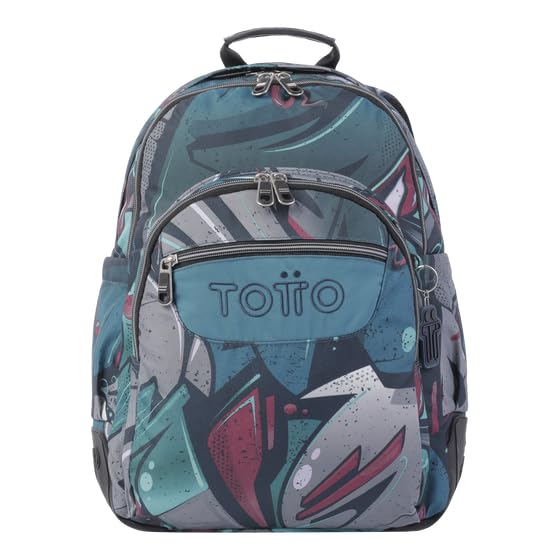 Mochila escolar TOTTO Crayoles de 20L con neceser y bolsa para calzado