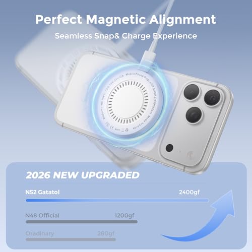 Image of 25W MagSafe Charger 2 Pack Magnetic Wireless Charging Pads with 6FT Cables | 25W magnetic charging with two 6FT USB C cables, compatible with iPhone 17 /16 /15 /14 /13 /12 Series and AirPods 4 /3 /2 /Pro