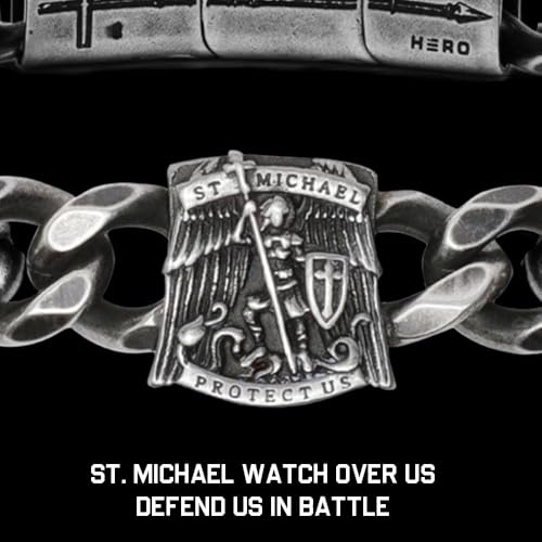 Hero Company Saint Michael Protect Us Cuban Link Bracelet: Helps Pair Veterans With A Service Dog Or Shelter Dog4
