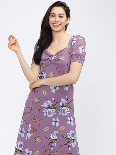 Image of Tokyo Talkies Womens Purple Printed Maxi Dresses