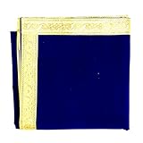 Decorative Mat Aasan Chunari Backdrop Pooja Cloth Chunni Indian Traditional Navratri Festival Decorations MATA Ki Chunri for Statue Chowki Aasan Mat Home Decor(Size:36 Inche x 36 Inche)(Blue)
