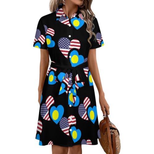 Robe d'été drapeau Palau pour femme style décontracté chic pour la plage
