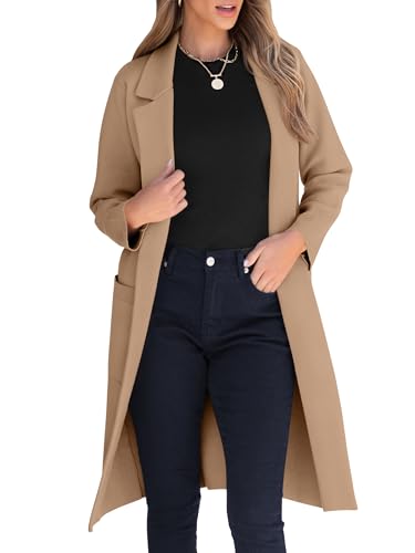 Image of ANRABESS Womens Cardigan Sweater 2026 Fall Outfits Knitted Lapel Long Coats Coatigans