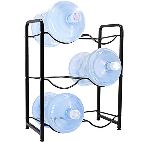 5 Gallon Water Jug Rack，3-Tier Water Bottle Holder Storage Rack，6 Bottles Heavy Duty Detachable Water Jug Organizer Of Carbon Steel，Water Cooler Rack Save Space Protect Floors Kitchen,Office,Garage #TOP7