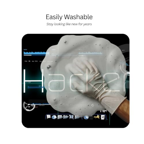Image of ELIFF Hacker Tech Mouse Pad, Futuristic Digital Design, Non-Slip Base, 3mm Thick, Polyester, 190mm x 230mm, for Gamers and Programmers