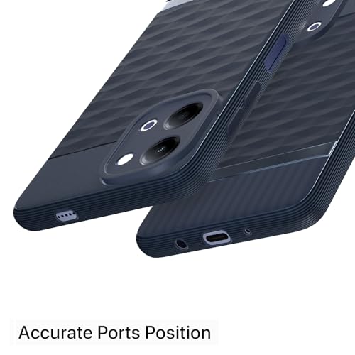 Image of Pikkme Back Cover for Vivo Y11 5G Camera Protection 3D Hexa Cube Design Silicone Protective Bumper Case (Blue)