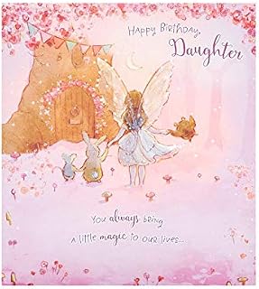 Daughter Birthday Card, Birthday Card for Girls, Pink Fairy Birthday Card for Daughter, from Parent Birthday Card
