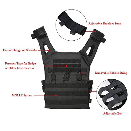Dmaip Tactical Vest Adjustable Durable For Outdoor Activity Black #TOP5